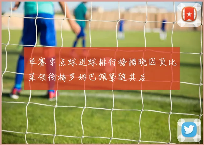 单赛季点球进球排行榜揭晓因莫比莱领衔梅罗姆巴佩紧随其后